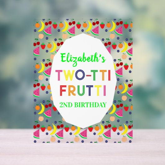 Fruit Two-tti Frutti 2nd Birthday Acrylschild (Neutral)
