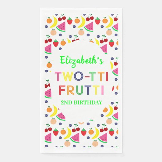 Fruit Two-tti Frutti 2nd Birthday Napkins Serviette (Vorderseite)