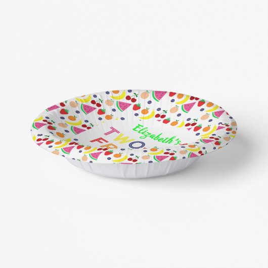 Fruit Two-tti Frutti 2nd Birthday Pappteller (Gewinkelt)