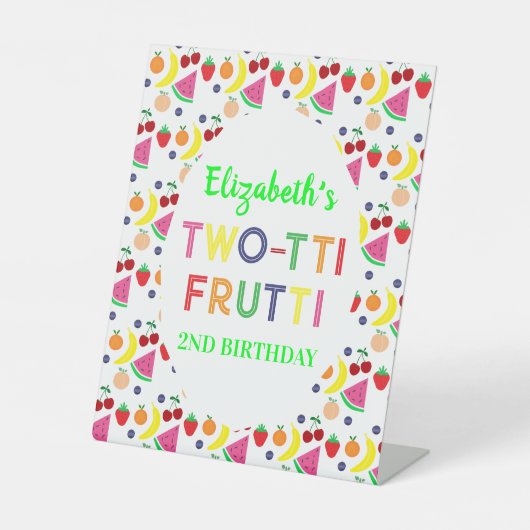 Fruit Two-tti Frutti 2nd Birthday Sockelschild (Vorderseite)