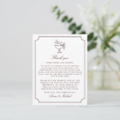 Fruit Vase Burgundy Wedding Thank You Card Save The Date (Stehend Vorderseite)