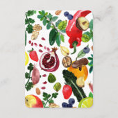 Fruit Veggie Watercolor FRESH OFF MARKET Bridal QR Begleitkarte (Rückseite)