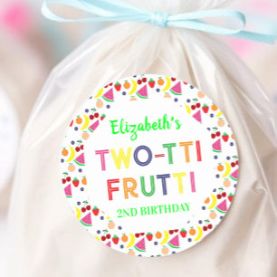 Fruit Zwei-tti Frutti 2. Geburtstagsaufkleber Runder Aufkleber