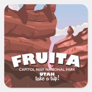 Fruita Capitol Reef Nationalpark Utah Quadratischer Aufkleber