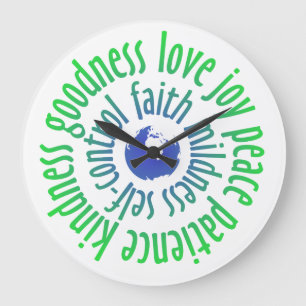 Fruitage of Holy Spirit Round Wall Clock Große Wanduhr