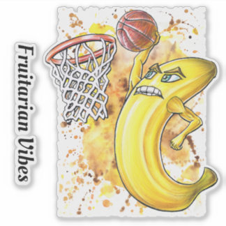 Fruitarian Slam Dunk Banana Basketball Spieler Aufkleber