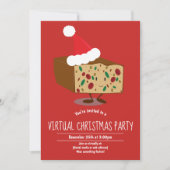 Fruitcake Cartoon Virtual Christmas Party Einladung (Vorderseite)