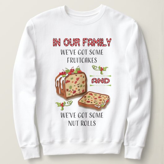 Fruitcake Family Ugge Weihnachts Sweater T - Shirt (Design vorne)