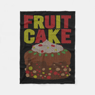Fruitcake Funny Ugly Christmas Fleecedecke