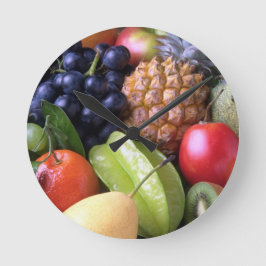 fruits-82524 fruits sweet fruit exotic pineapple P Runde Wanduhr
