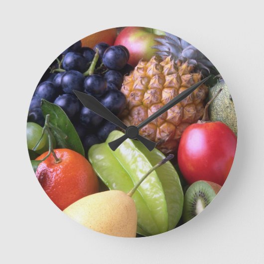 fruits-82524 fruits sweet fruit exotic pineapple P Runde Wanduhr (Vorderseite)