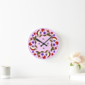 Fruits And Leaves Round Wall Clock Runde Wanduhr (Zuhause)