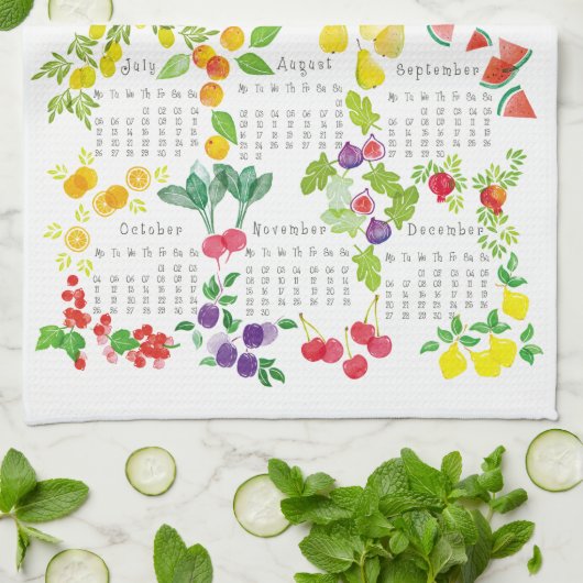 Fruits and Veggies - Calendar 2021 Geschirrtuch (Gefaltet)