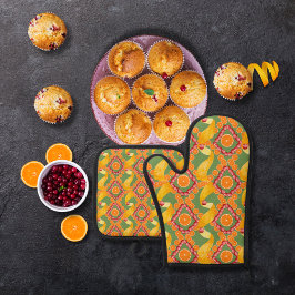 Fruits and zest green ofenhandschuh & Topflappen-Set