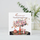 FRUITS DER SAISON 5 Erntedank Abendessen Party wei Einladung (Stehend Vorderseite)