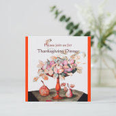 FRUITS DER SAISON 5 Erntedank Abendessen Party wei Einladung (Stehend Vorderseite)