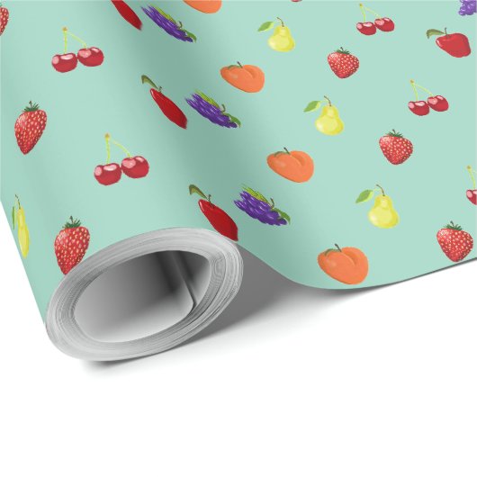 Fruits Geschenkpapier (Rolleneckpunkt)