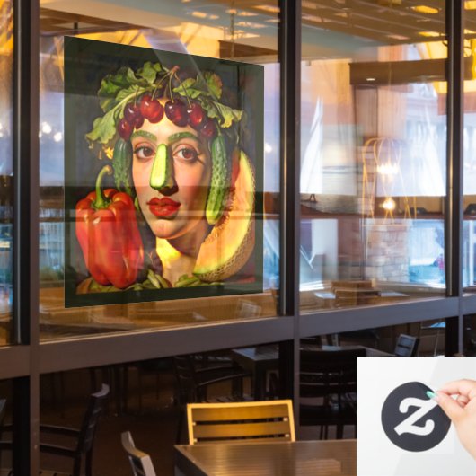 Fruits of Expression – A Surreal Portrait Fensteraufkleber (Restaurantfenster)