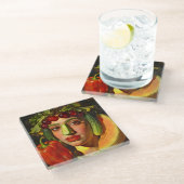 Fruits of Expression – A Surreal Portrait Glasuntersetzer (Schrägansicht)