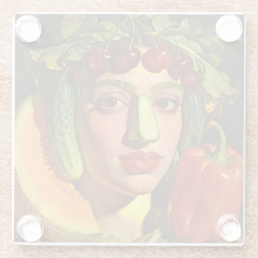 Fruits of Expression – A Surreal Portrait Glasuntersetzer (Rückseite)