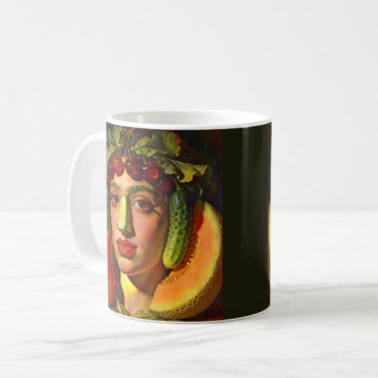 Fruits of Expression – A Surreal Portrait Kaffeetasse (Vorderseite Links)