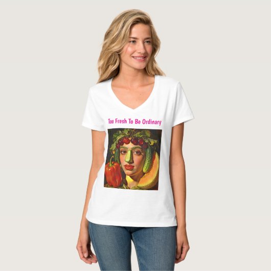 Fruits of Expression – A Surreal Portrait T-Shirt (Vorderseite Vollansicht)