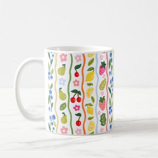 Fruits Pattern Food Summer Elegant Stylish Kaffeetasse (Links)