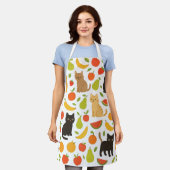 Fruity Feline Kitchen Apron: Cute Cats and Fruit Schürze (Getragen)