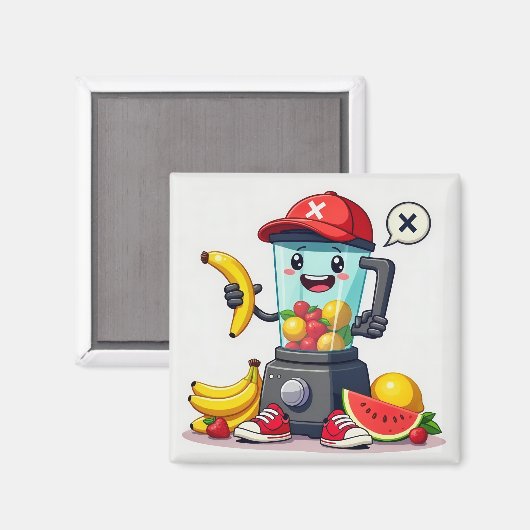 Fruity Fun Blender Buddy Magnet (Vorderseite/Rückseite)