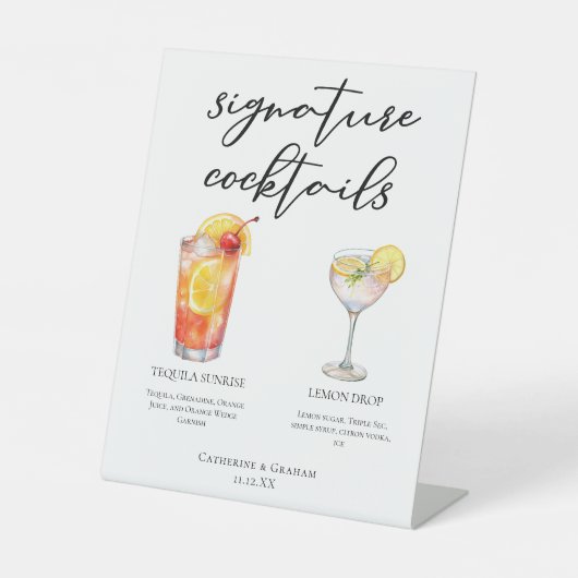 Fruity Garden Wedding Signature Cocktails Menü Sockelschild (Vorderseite)