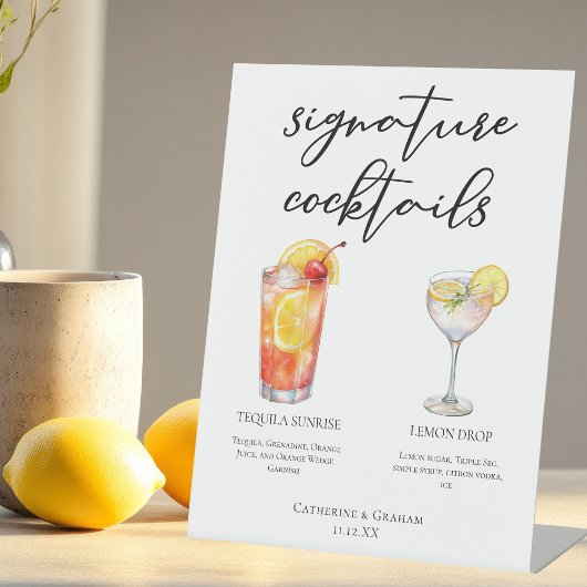 Fruity Garden Wedding Signature Cocktails Menü Sockelschild