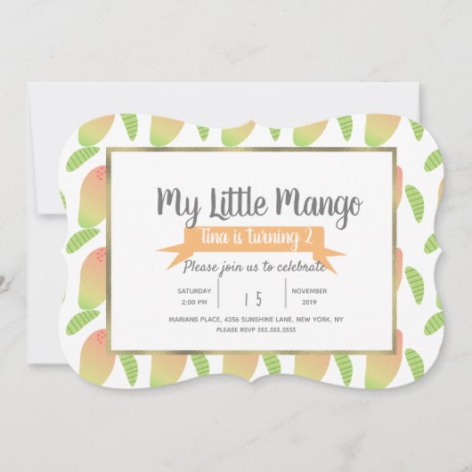 Fruity Little Mango Einladung (Vorderseite)