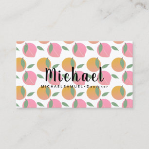 Fruity Peach Orange Interior Haarsalon-Designer Visitenkarte