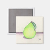 FRUITY PEAR-Magnet (Quadrat) Magnet (Vorderseite/Rückseite)