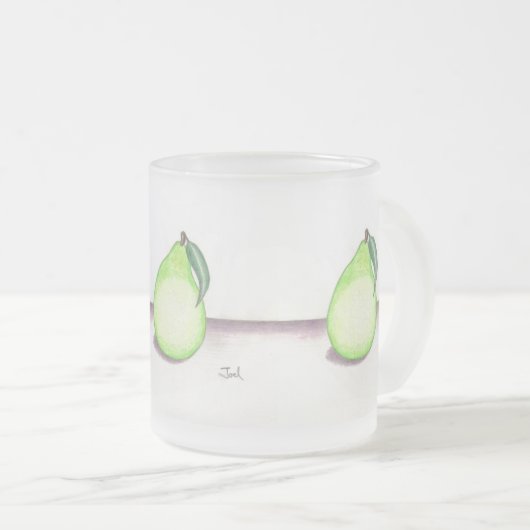 FRUITY PEAR Tasse (mattiertes Glas) (VorderseiteRechts)
