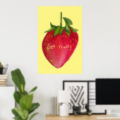 Fruity Slogan Juicy Strawberry Pop Art Poster (Heimbüro)