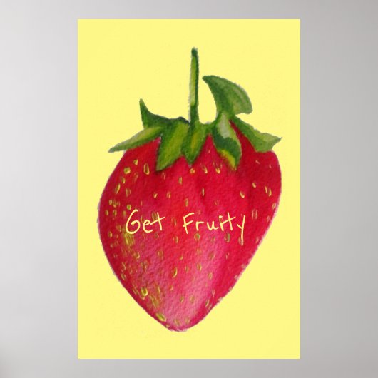 Fruity Slogan Juicy Strawberry Pop Art Poster (Vorne)