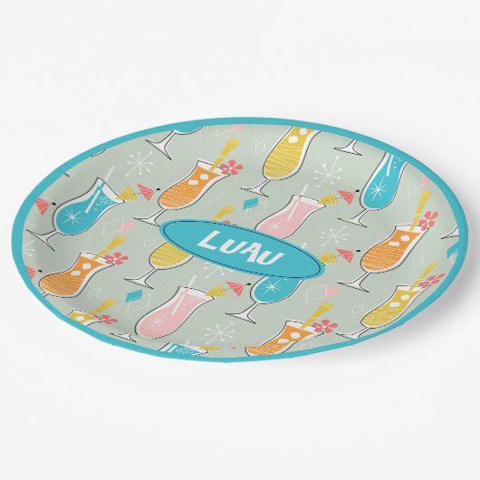 Fruity Tiki Beverages Pappteller (Schrägansicht)