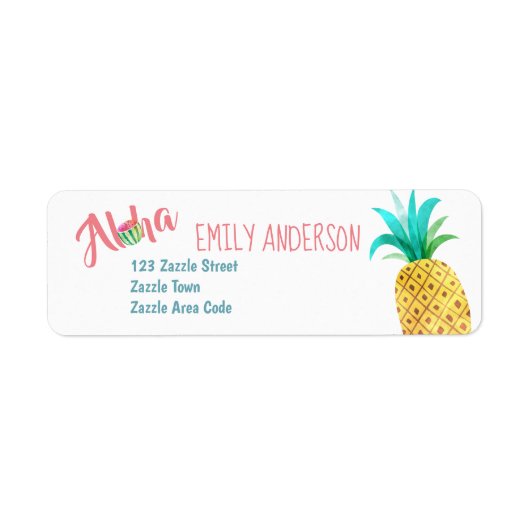 Fruity Tropical Address Label Watermelon Ananas (Vorne)