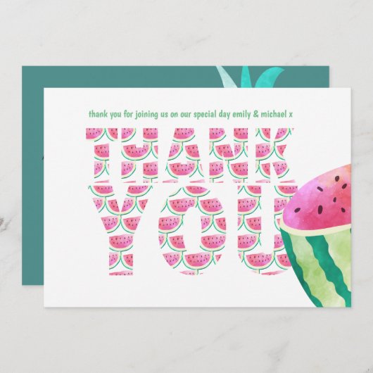 Fruity Tropical DANK YOU Watermelon Ananas Dankeskarte (Vorne/Hinten)