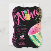 Fruity Tropical Sweet 16 Invites Melon ALOHA Einladung (Vorderseite)