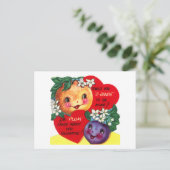 Fruity Valentine Feiertagspostkarte (Stehend Vorderseite)