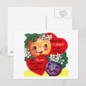 Fruity Valentine Feiertagspostkarte (Vorne/Hinten)