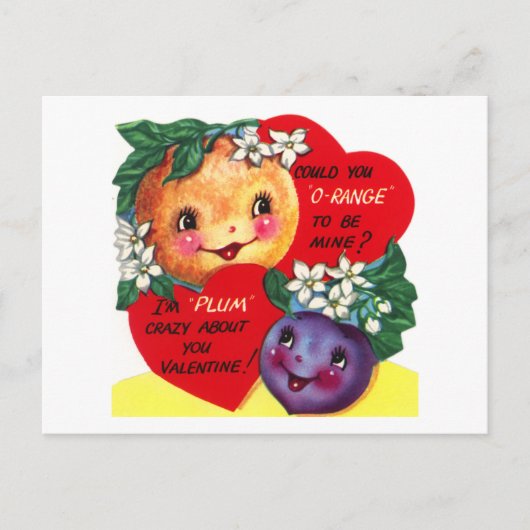 Fruity Valentine Feiertagspostkarte (Vorderseite)