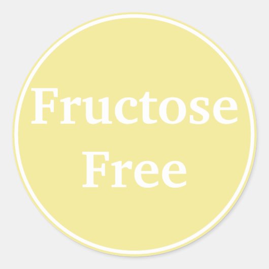 Fruktosefrei. Keine Fructose. Gesundheit Nahrung. Runder Aufkleber (Vorderseite)