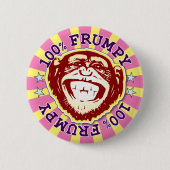 Frumpy 100% Funny Funky Monkey Abzeichen Button (Vorderseite)
