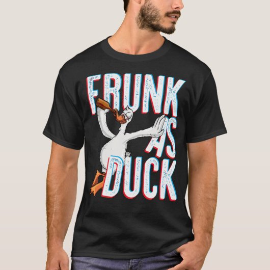 Frunk as Duck Funny Drinken Alkohol schwarze labra T-Shirt (Vorderseite)