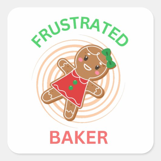 FRUSTRAT BAKER GINGERBREAD COOKIE QUADRATISCHER AUFKLEBER (Vorderseite)