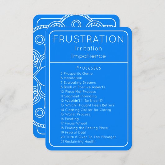 Frustration Blue Law of Attraction Processes Card Einladung (Vorne/Hinten)