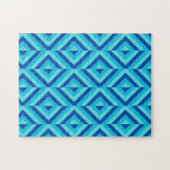 Frustration des Musters "Blue Geometric Diamond" Puzzle (Horizontal)